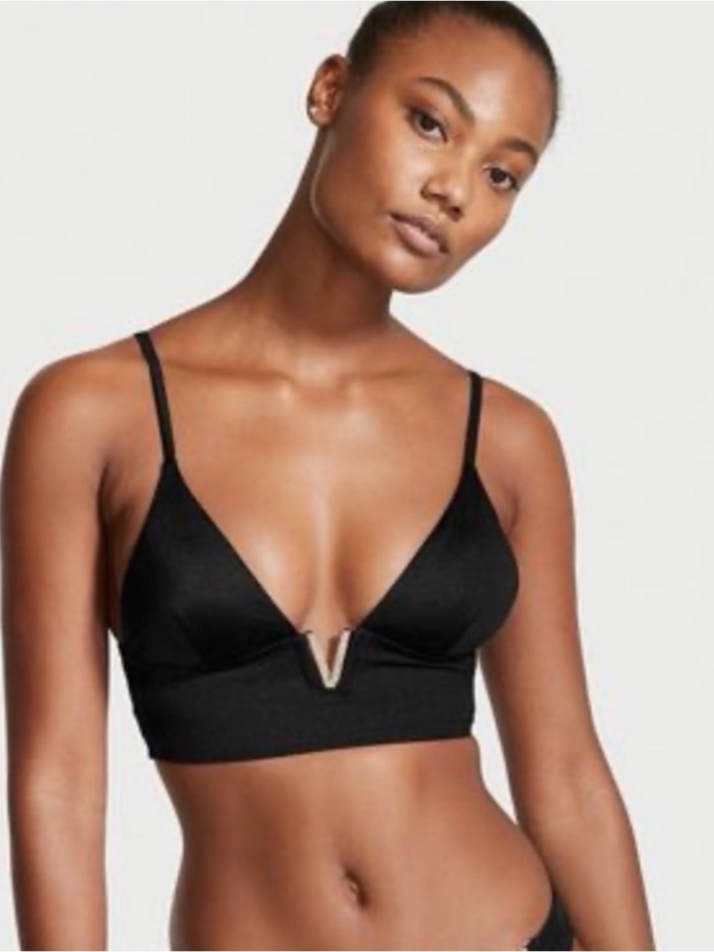 Victoria's Secret Black V-Plunge Longline Bralette